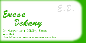 emese dekany business card